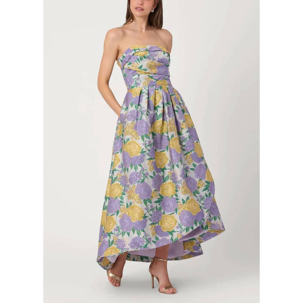NEW SHOSHANNA carlisle strapless dress in lavender multi